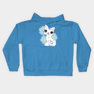 Cat and daisies          chamomile Kids Hoodie